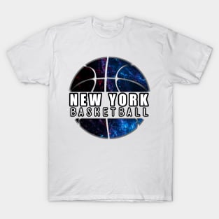 New York Basketball - Sports City Fan - Cosmic Abstract T-Shirt